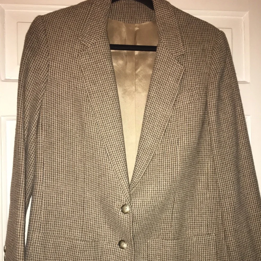 Casual Corner Brown Houndstooth Blazer - Picture 1 of 5
